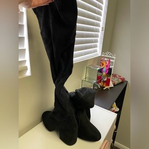 Black suede boots  size 7